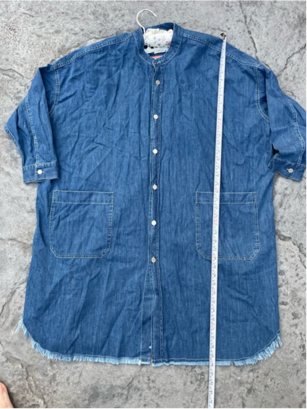 Zara 90s Collection Denim Coat Dress Oversized Shacket Blue Relaxed Fit NWT - Picture 9 of 10
